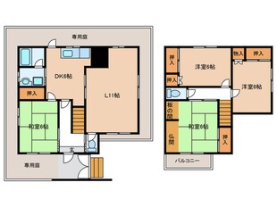 神和台３丁目貸家の物件間取画像